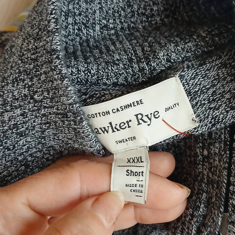 Hawker RYE Cotton Cashmere 1/4 Zip Pullover Sweater